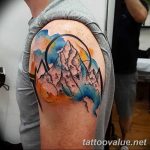 mountain tattoo photo 29.11.2018 №208 - example of a tattoo with a mountain - tattoovalue.net