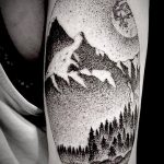 mountain tattoo photo 29.11.2018 №228 - example of a tattoo with a mountain - tattoovalue.net