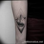 mountain tattoo photo 29.11.2018 №247 - example of a tattoo with a mountain - tattoovalue.net