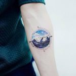 mountain tattoo photo 29.11.2018 №249 - example of a tattoo with a mountain - tattoovalue.net