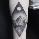 mountain tattoo photo 29.11.2018 №266 - example of a tattoo with a mountain - tattoovalue.net