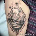 mountain tattoo photo 29.11.2018 №291 - example of a tattoo with a mountain - tattoovalue.net
