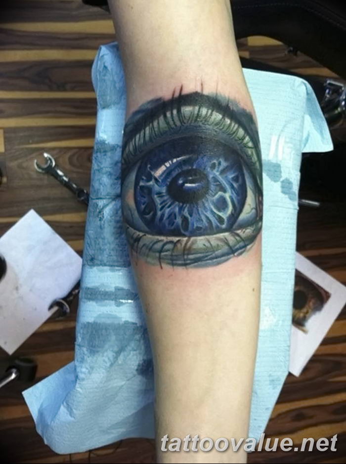 photo of eye tattoo 27.11.2018 №024 - an example of a finished eye tattoo - tattoovalue.net