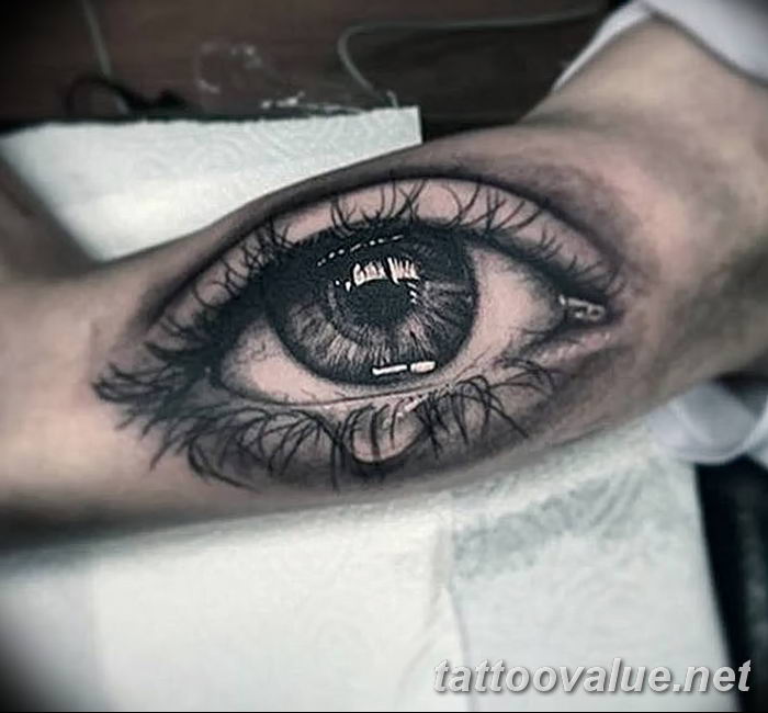 photo of eye tattoo 27.11.2018 №055 - an example of a finished eye tattoo - tattoovalue.net
