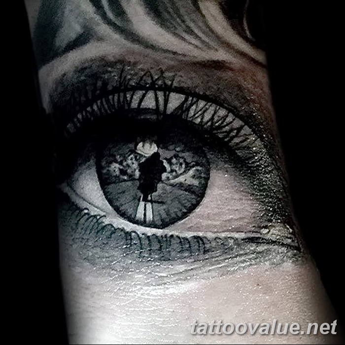 photo of eye tattoo 27.11.2018 №057 - an example of a finished eye tattoo - tattoovalue.net