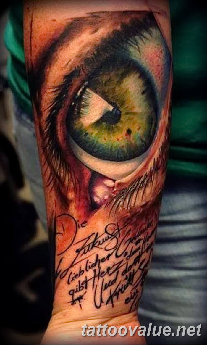 photo of eye tattoo 27.11.2018 №070 - an example of a finished eye tattoo - tattoovalue.net