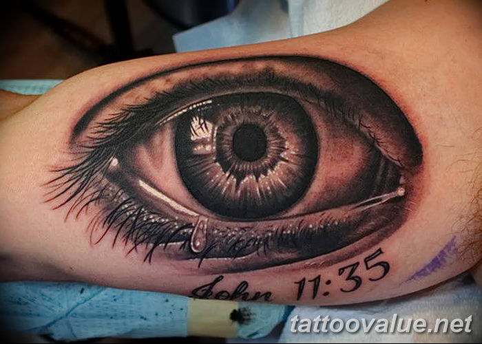 photo of eye tattoo 27.11.2018 №077 - an example of a finished eye tattoo - tattoovalue.net