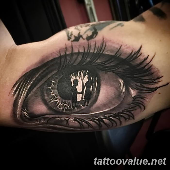 photo of eye tattoo 27.11.2018 №095 - an example of a finished eye tattoo - tattoovalue.net