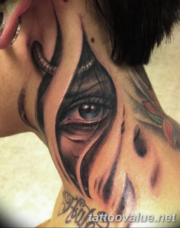 photo of eye tattoo 27.11.2018 №118 - an example of a finished eye tattoo - tattoovalue.net