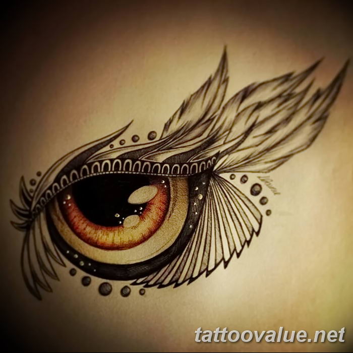 photo of eye tattoo 27.11.2018 №128 - an example of a finished eye tattoo - tattoovalue.net
