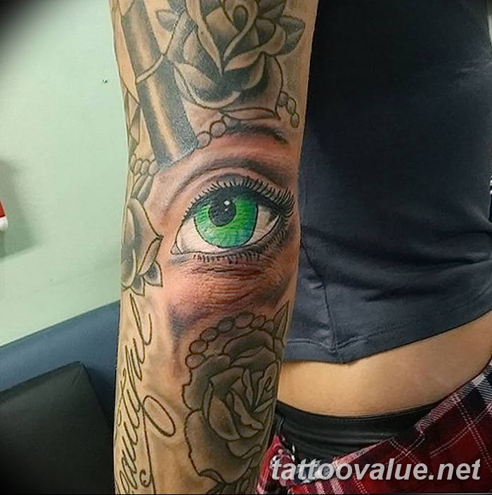 photo of eye tattoo 27.11.2018 №150 - an example of a finished eye tattoo - tattoovalue.net
