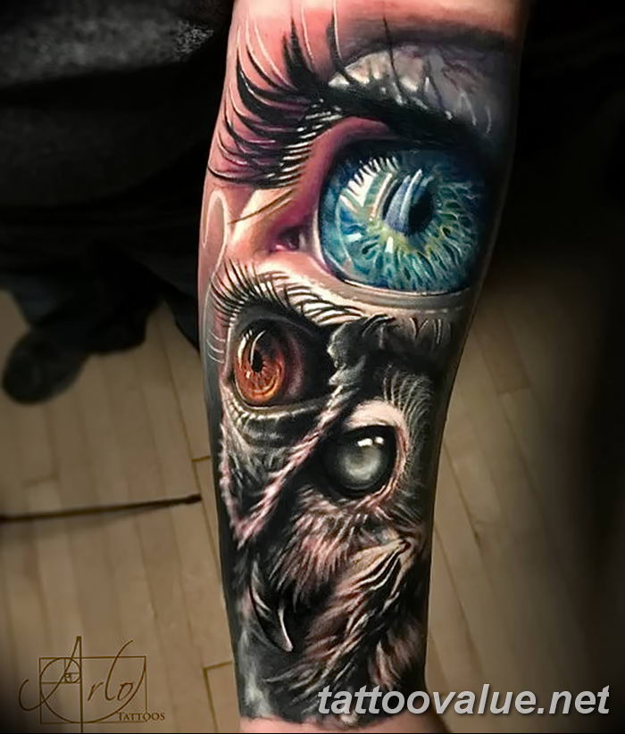 photo of eye tattoo 27.11.2018 №203 - an example of a finished eye tattoo - tattoovalue.net