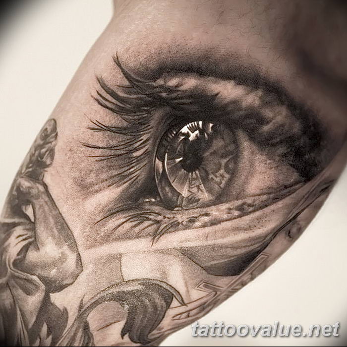 photo of eye tattoo 27.11.2018 №208 - an example of a finished eye tattoo - tattoovalue.net