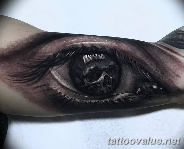 photo of eye tattoo 27.11.2018 №210 - an example of a finished eye tattoo - tattoovalue.net