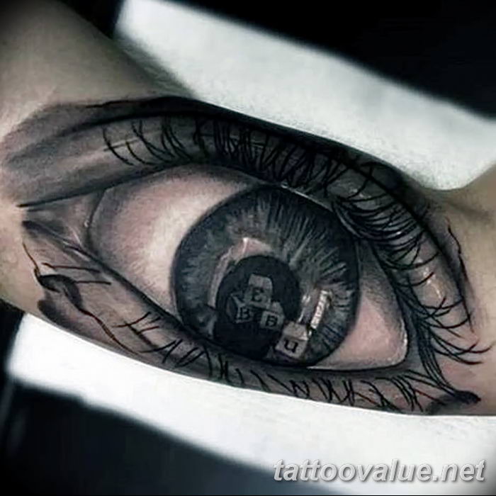 photo of eye tattoo 27.11.2018 №231 - an example of a finished eye tattoo - tattoovalue.net