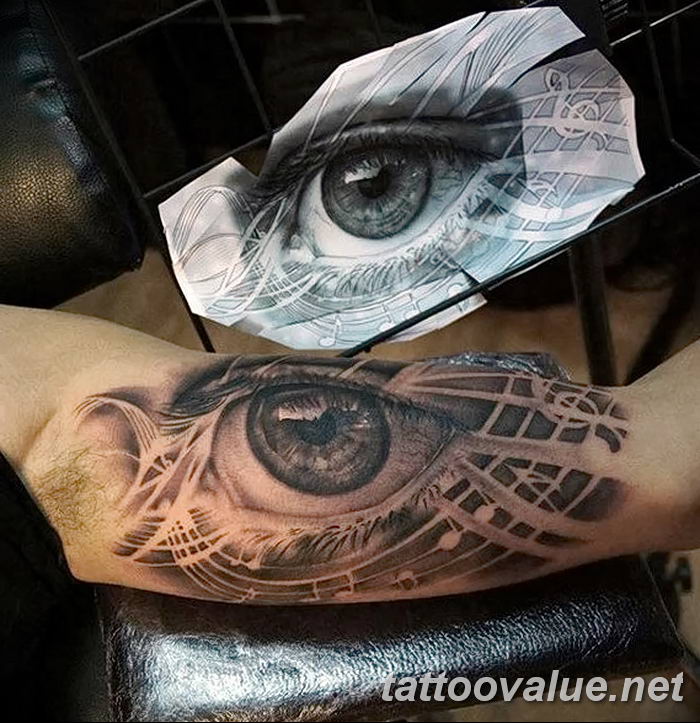 photo of eye tattoo 27.11.2018 №233 - an example of a finished eye tattoo - tattoovalue.net