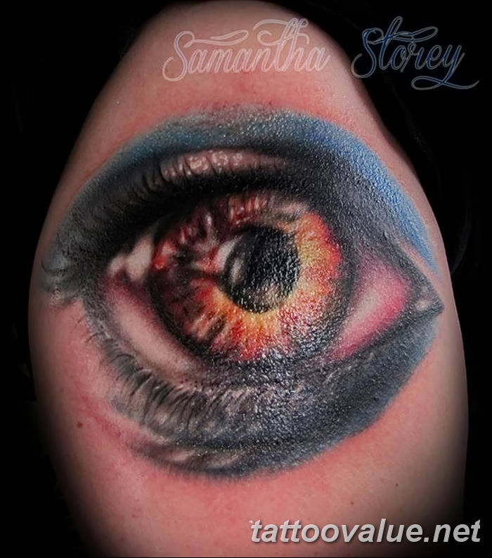 photo of eye tattoo 27.11.2018 №260 - an example of a finished eye tattoo - tattoovalue.net