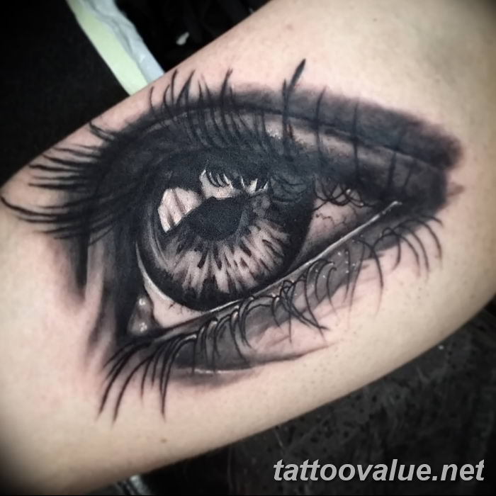 photo of eye tattoo 27.11.2018 №279 - an example of a finished eye tattoo - tattoovalue.net