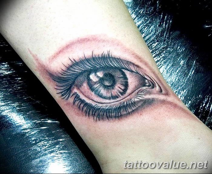 photo of eye tattoo 27.11.2018 №307 - an example of a finished eye tattoo - tattoovalue.net