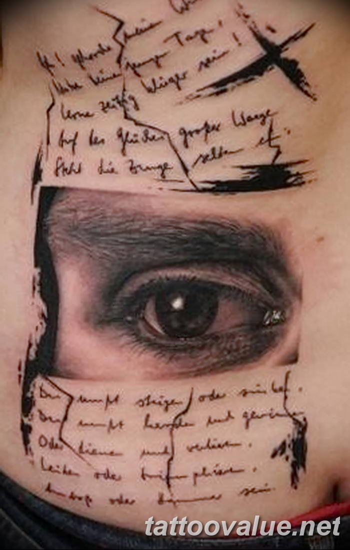 photo of eye tattoo 27.11.2018 №320 - an example of a finished eye tattoo - tattoovalue.net
