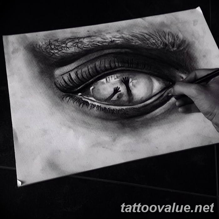 photo of eye tattoo 27.11.2018 №326 - an example of a finished eye tattoo - tattoovalue.net