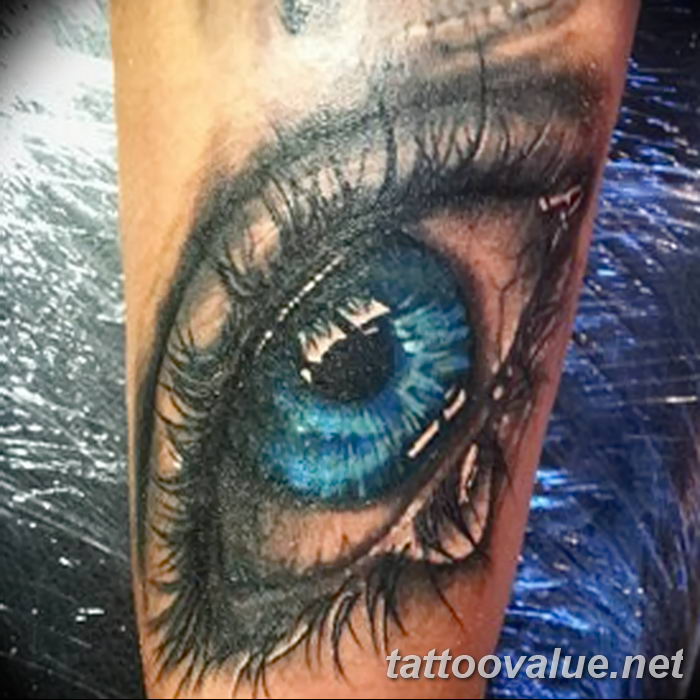 photo of eye tattoo 27.11.2018 №332 - an example of a finished eye tattoo - tattoovalue.net