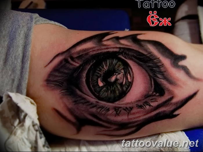 photo of eye tattoo 27.11.2018 №335 - an example of a finished eye tattoo - tattoovalue.net