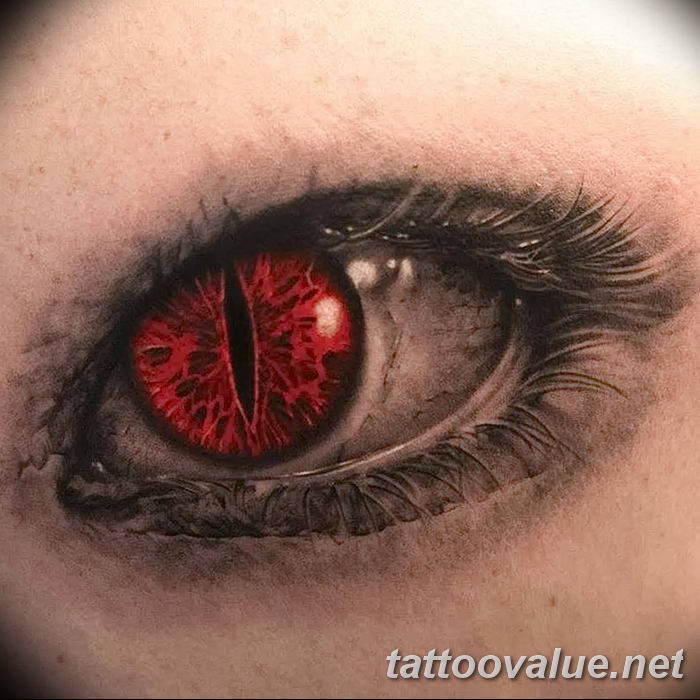 photo of eye tattoo 27.11.2018 №342 - an example of a finished eye tattoo - tattoovalue.net