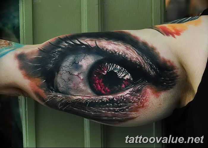 photo of eye tattoo 27.11.2018 №344 - an example of a finished eye tattoo - tattoovalue.net