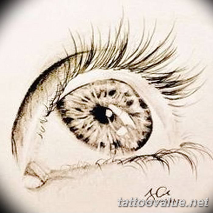 photo of eye tattoo 27.11.2018 №353 - an example of a finished eye tattoo - tattoovalue.net
