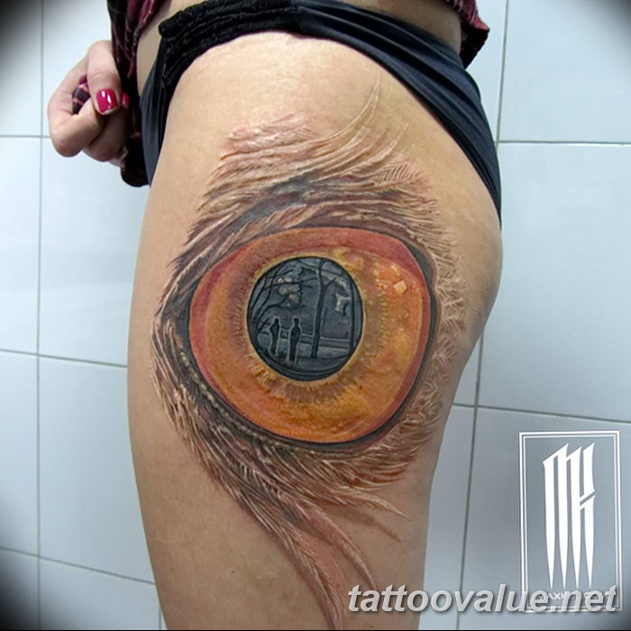 photo of eye tattoo 27.11.2018 №373 - an example of a finished eye tattoo - tattoovalue.net