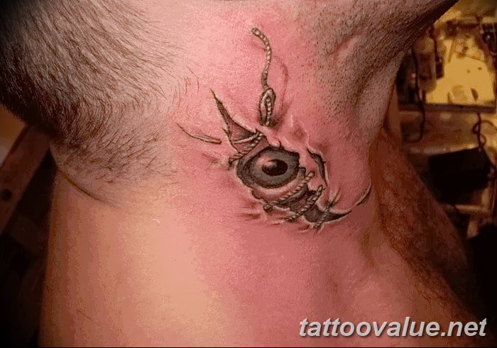 photo of eye tattoo 27.11.2018 №383 - an example of a finished eye tattoo - tattoovalue.net