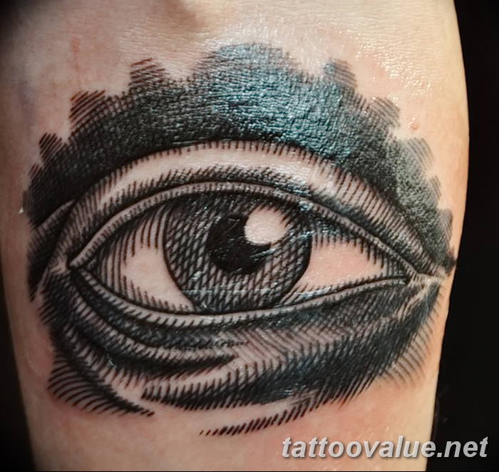 photo of eye tattoo 27.11.2018 №386 - an example of a finished eye tattoo - tattoovalue.net