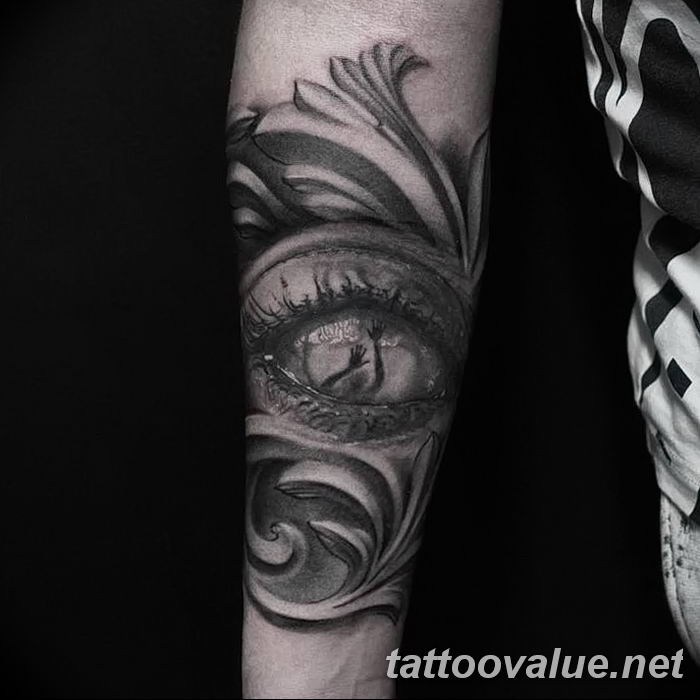 photo of eye tattoo 27.11.2018 №391 - an example of a finished eye tattoo - tattoovalue.net