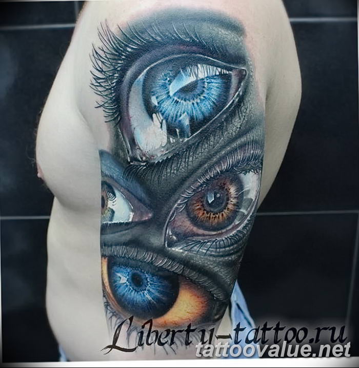photo of eye tattoo 27.11.2018 №393 - an example of a finished eye tattoo - tattoovalue.net