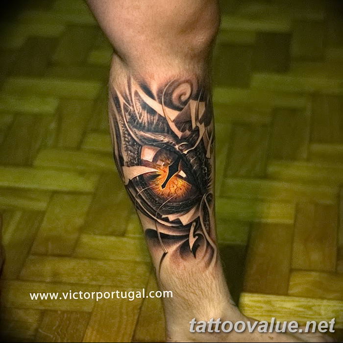 photo of eye tattoo 27.11.2018 №395 - an example of a finished eye tattoo - tattoovalue.net