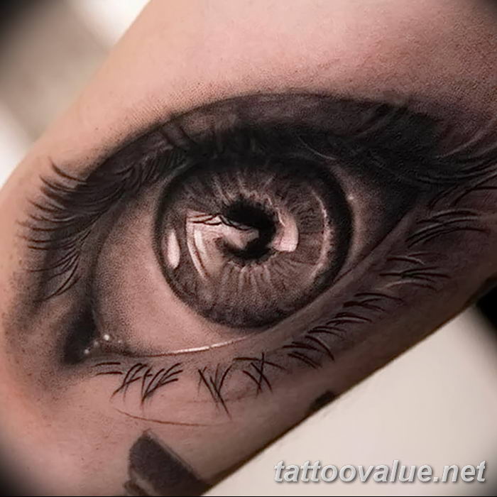 photo of eye tattoo 27.11.2018 №410 - an example of a finished eye tattoo - tattoovalue.net