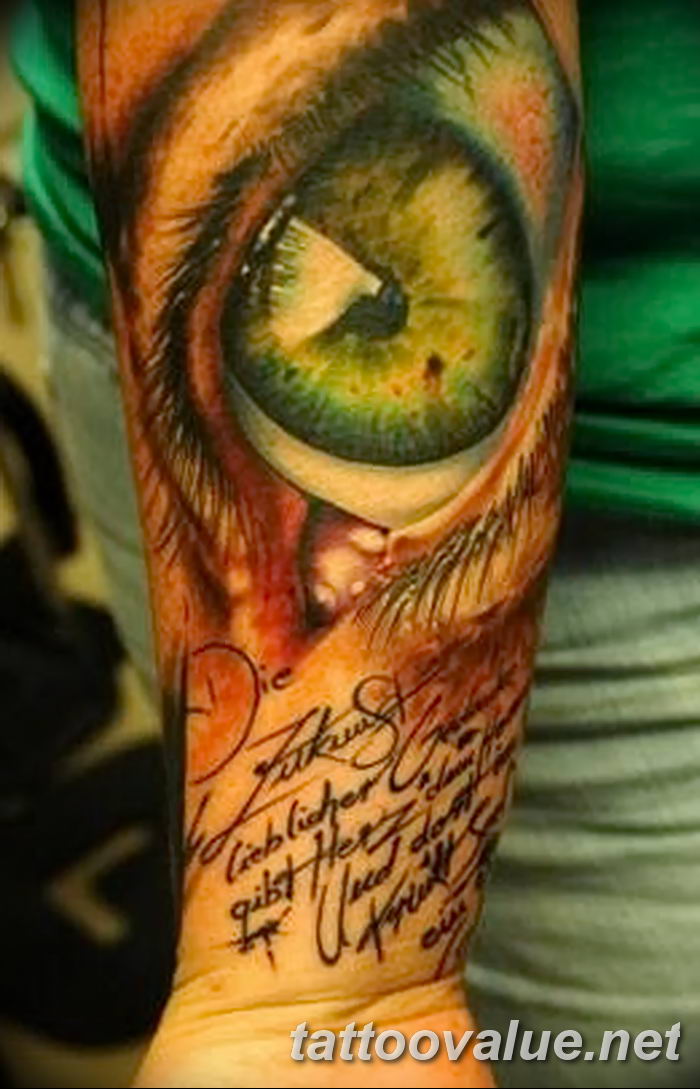 photo of eye tattoo 27.11.2018 №413 - an example of a finished eye tattoo - tattoovalue.net
