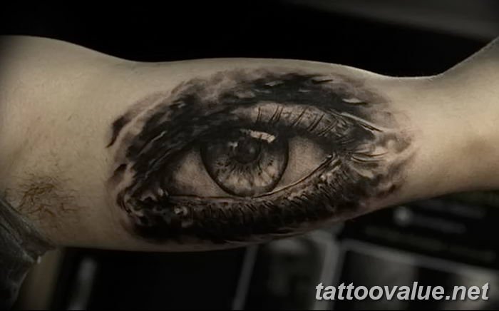 photo of eye tattoo 27.11.2018 №416 - an example of a finished eye tattoo - tattoovalue.net