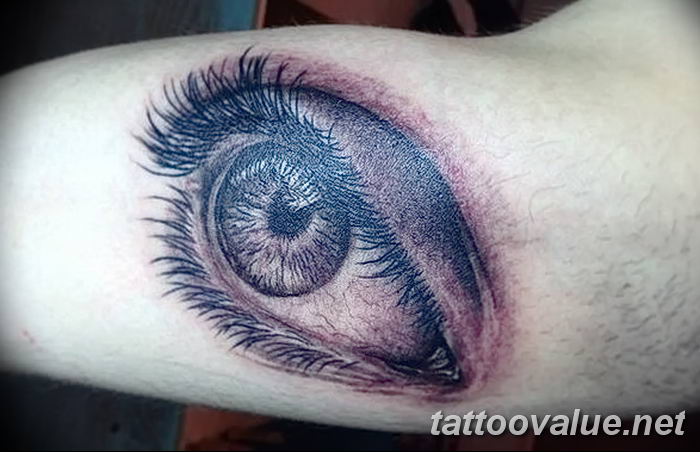 photo of eye tattoo 27.11.2018 №418 - an example of a finished eye tattoo - tattoovalue.net