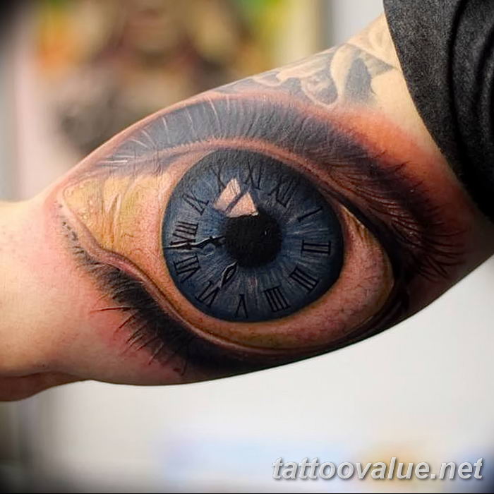 photo of eye tattoo 27.11.2018 №428 - an example of a finished eye tattoo - tattoovalue.net
