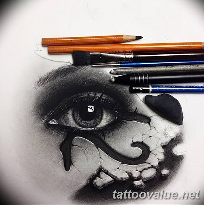 photo of eye tattoo 27.11.2018 №432 - an example of a finished eye tattoo - tattoovalue.net