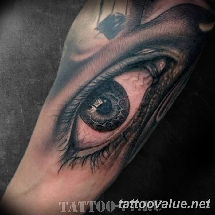 photo of eye tattoo 27.11.2018 №433 - an example of a finished eye tattoo - tattoovalue.net