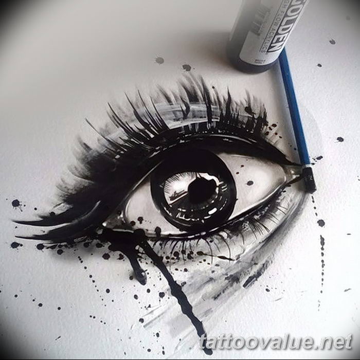 photo of eye tattoo 27.11.2018 №440 - an example of a finished eye tattoo - tattoovalue.net