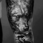 photo of wolf tattoo 27.11.2018 №032 - an example of a finished wolf tattoo - tattoovalue.net