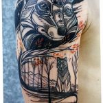 photo of wolf tattoo 27.11.2018 №157 - an example of a finished wolf tattoo - tattoovalue.net