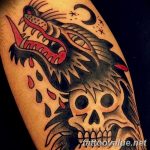 photo of wolf tattoo 27.11.2018 №262 - an example of a finished wolf tattoo - tattoovalue.net