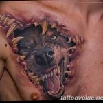 photo of wolf tattoo 27.11.2018 №339 - an example of a finished wolf tattoo - tattoovalue.net