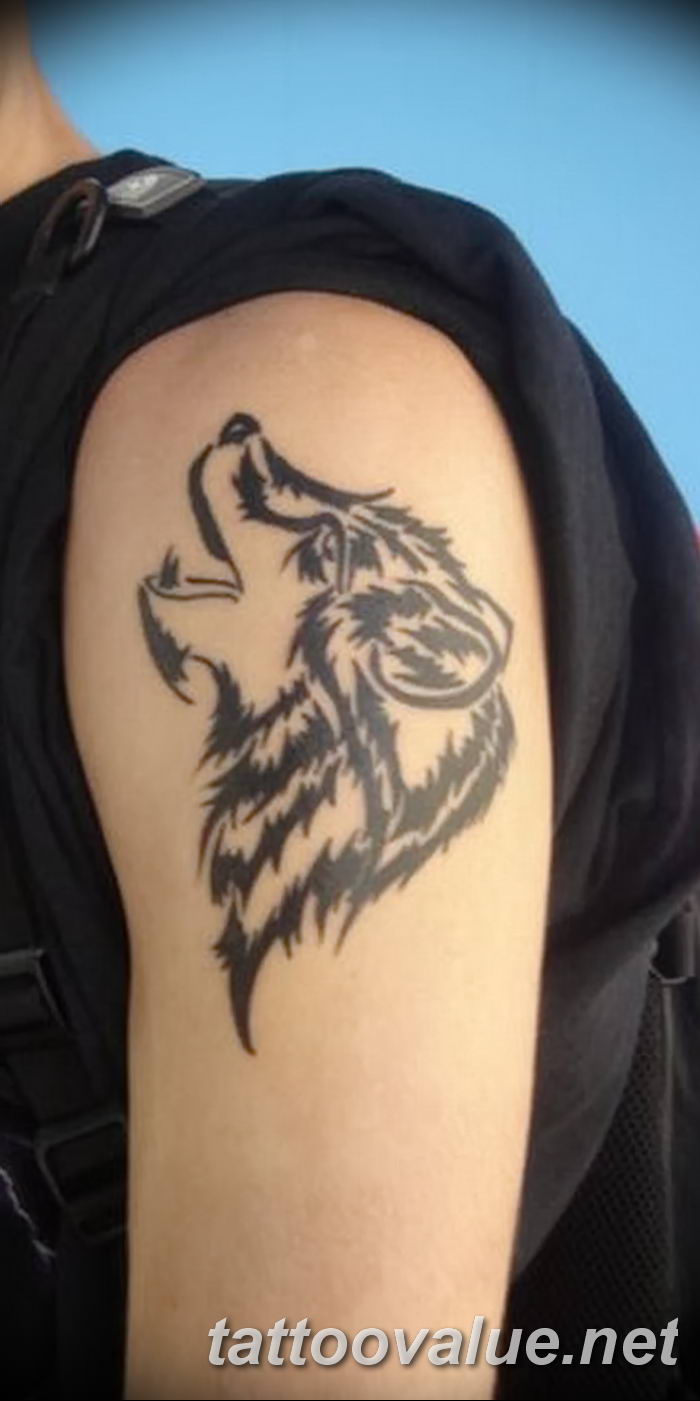 photo of wolf tattoo 27.11.2018 №004 - an example of a finished wolf tattoo - tattoovalue.net