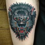 photo of wolf tattoo 27.11.2018 №008 - an example of a finished wolf tattoo - tattoovalue.net